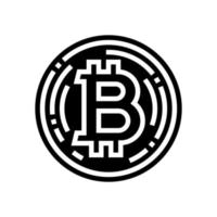 Bitcoin-Kryptowährungs-Glyphen-Symbol-Vektorillustration vektor