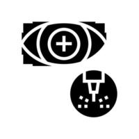 Glyph-Symbol-Vektorillustration für die Laserbehandlung des Auges vektor