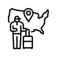 amerikanische tourismuslinie symbol vektorillustration vektor