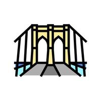 Brooklyn Bridge Farbe Symbol Vektor Illustration