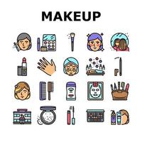 makeup kosmetologi förfarande ikoner set vektor