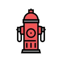 Hydrant Feuer Farbe Symbol Vektor Illustration