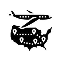 USA-Reise-Glyphen-Symbol-Vektor-Illustration vektor