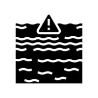 Meer Ozean Krise Glyphe Symbol Vektor Illustration
