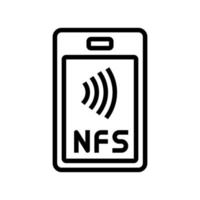 nfc kontaktlose Linie Symbol Vektor Illustration