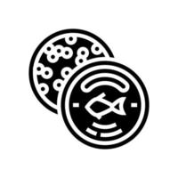 kaviar skaldjur glyf ikon vektorillustration vektor