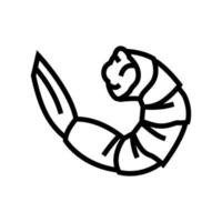 Garnelen Meeresfrüchte Linie Symbol Vektor Illustration
