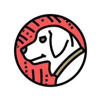 hund kinesiskt horoskop djur färg ikon vektorillustration vektor