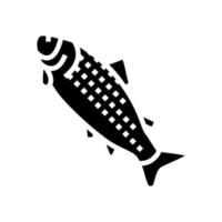 Erwachsener Lachs Glyphen-Symbol-Vektor-Illustration vektor