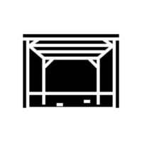 Pergola-Hinterhof-Bau-Glyphen-Symbol-Vektor-Illustration vektor