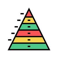 pyramid diagram färg ikon vektor illustration