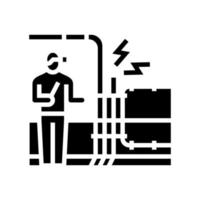 Glyph-Symbol-Vektorillustration für die elektrische Fehlersuche vektor