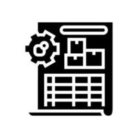 Bestandsanpassungsbericht Glyphensymbol-Vektorillustration vektor