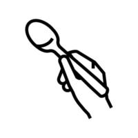 Teelöffel Utensil Symbol Leitung Vektor Illustration