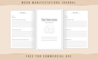 moon manifestations journal inredning vektor