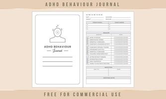 adhd beteendejournal inredning vektor