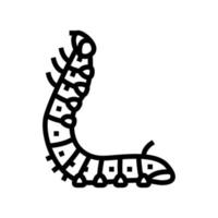 Larven Seidenraupe Symbol Leitung Vektor Illustration