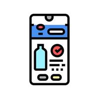 Bestellen Sie Wasser online Smartphone-Anwendung Farbe Symbol Vektor Illustration