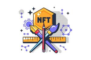 cool nft tart digital kryptovaluta token vektor