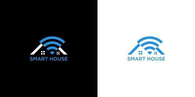 smart hus logotyp. wifi hem logotyp vektor