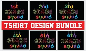 1:a till 6:e klass squad t-shirt designpaket vektor