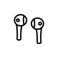 Eingebettete drahtlose Airpods-Symbolvektor-Umrissillustration vektor