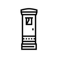 Briefkasten Baulinie Symbol Vektor Illustration