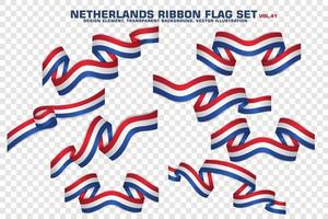 niederlande bandfahnen gesetzt, elementdesign, 3d-stil. Vektor-Illustration vektor