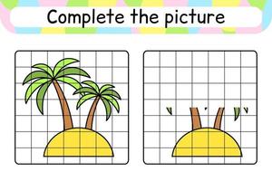 slutföra bilden handflatan. kopiera bilden och färgen. avsluta bilden. målarbok. pedagogiskt ritövningsspel för barn vektor