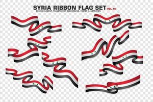 syrien bandflaggor set, elementdesign, 3d-stil. vektor illustration