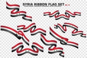 syrien bandflaggor set, elementdesign, 3d-stil. vektor illustration