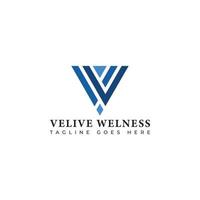 abstrakter Anfangsbuchstabe vw oder wv Logo in blauer Farbe isoliert auf weißem Hintergrund angewendet für Wellness-Firmenlogo auch geeignet für die Marken oder Unternehmen haben den Anfangsnamen vw oder wv. vektor