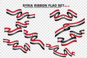 syrien bandflaggor set, elementdesign, 3d-stil. vektor illustration