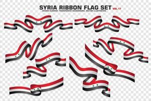 syrien bandflaggor set, elementdesign, 3d-stil. vektor illustration