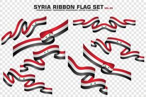 syrien bandflaggor set, elementdesign, 3d-stil. vektor illustration