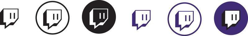 Twitch-Vektor-Logo. Twitch-Vektorsymbol. Zuckende redaktionelle realistische Logo-App vektor