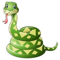söt grön orm tecknad vektor