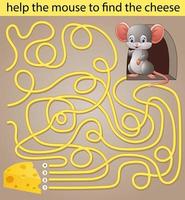 hjälp musen att hitta osten vektor