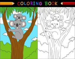 Cartoon-Koala-Malbuch, australische Tierserie vektor