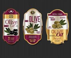 sammlung bunter olivenöletiketten vektor
