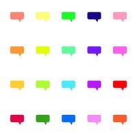 Liniensymbolsammlung von Sprechblasen in Form von Wolken, die mit verschiedenen hellen Farben gefärbt sind vektor