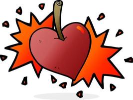 tecknad kärlek hjärta körsbär vektor