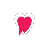 tecken och symboler koncept. kontursymbol i platt stil. livlig linje ikon av rosa pratbubbla i form av hjärta vektor