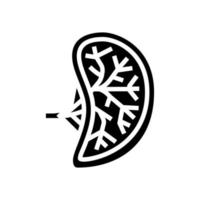 Milz menschliches Organ Glyphe Symbol Vektor Illustration