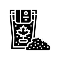 Ahornflocken Beutel Verpackung Glyph Symbol Vektor Illustration