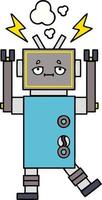 niedlicher Cartoon-Roboter mit Fehlfunktion vektor
