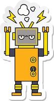 Aufkleber eines niedlichen Cartoon-Roboters mit Fehlfunktion vektor
