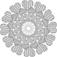 Kontur-Valentins-Mandala, Zen-Malseite mit kunstvollen Mustern vektor