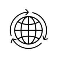 den globala industrin ikon vektor. isolerade kontur symbol illustration vektor