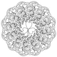 Kontur-Mandala mit Klee-Malseite mit Strudeln für St. Patrick's Day vektor